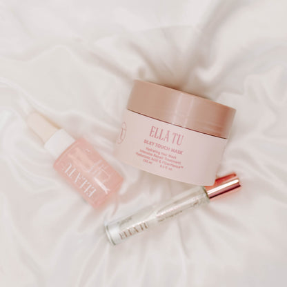 The Ellatu Mask + Serum + Fragrance (perfume) bundle. Experience hair care fit for a Goddess with Ellatu.