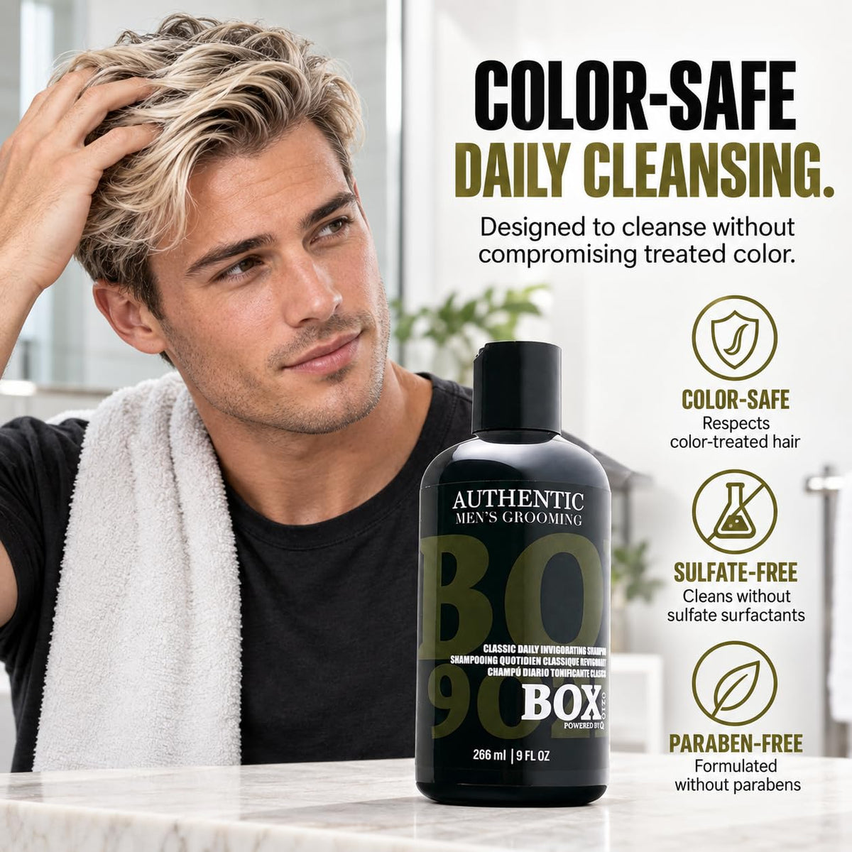Classic Invigorating Daily Mens Shampoo for Daily Hair Care Refreshing Tea Tree & Menthol Cleansing Shampoo for Men
